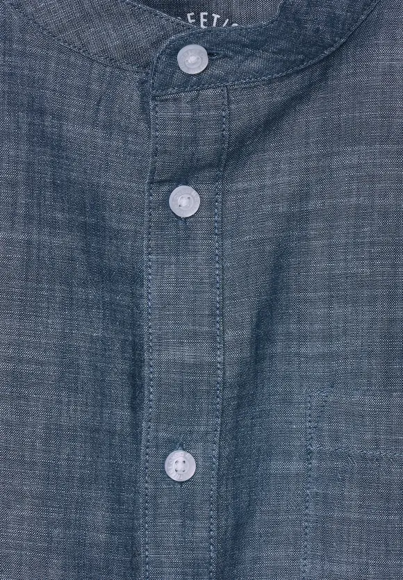 Kurzarmhemd mit Stehkragen - cambric blue