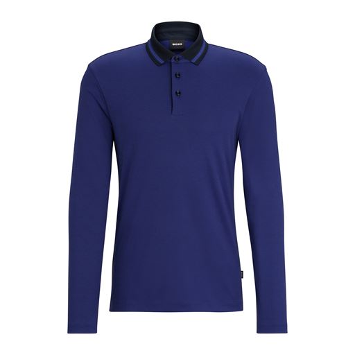 Boss Black Pleins Polo T-shirt, Dark Blue, S