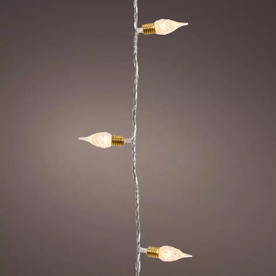 Guirlande lumineuse 18 m 180 LED câble transparent Vintage Blanc chaud