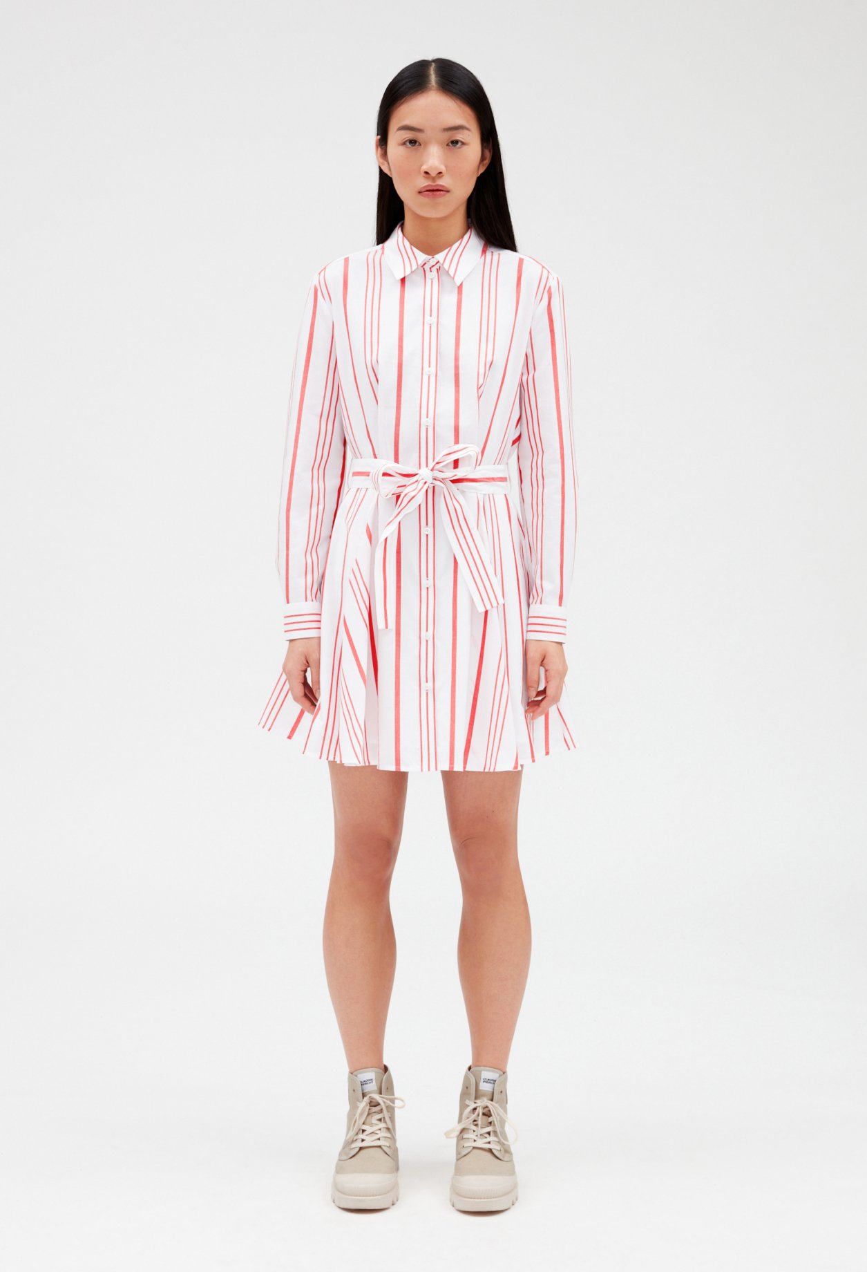 Robe chemise courte rayee