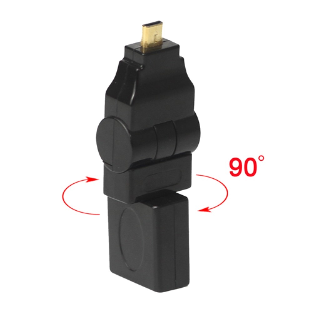 Micro HDMI auf HDMI 90° Grad Winkel Adapter - Schwarz