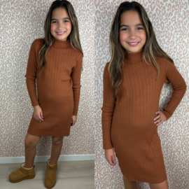 Simple rib dress - camel