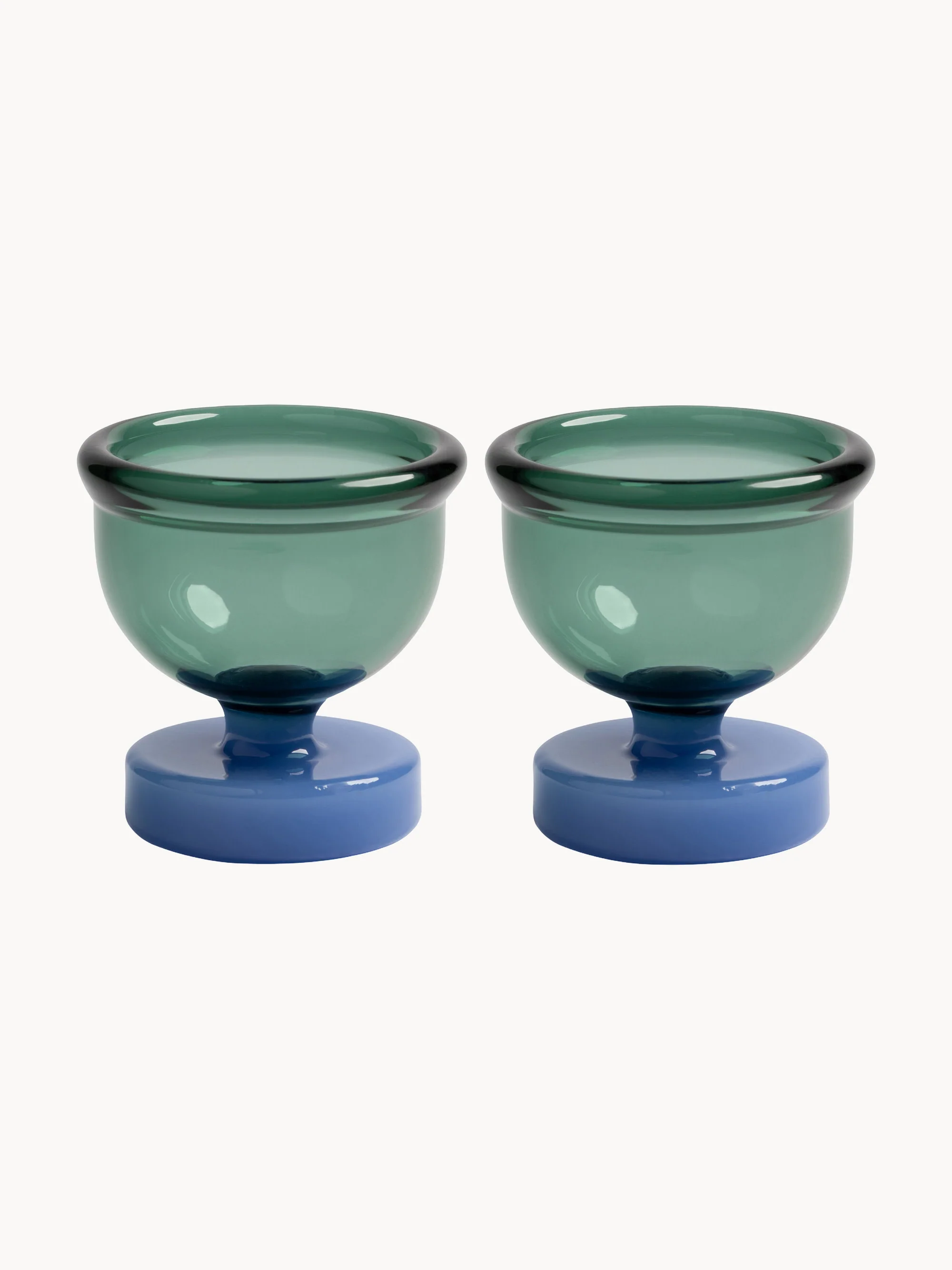 Handgemaakte eierdopjes Cantine van borosilicaatglas, 2-delig