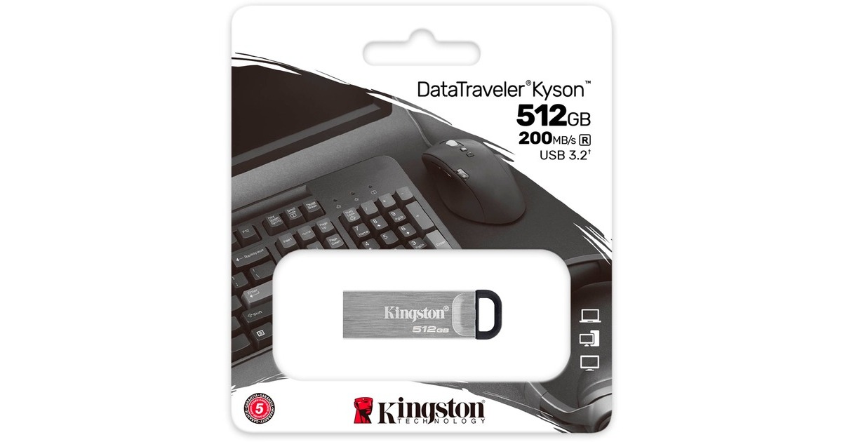 KingstonDataTraveler Kyson 512 GB usb-stick  (Zilver, DTKN/512GB)
