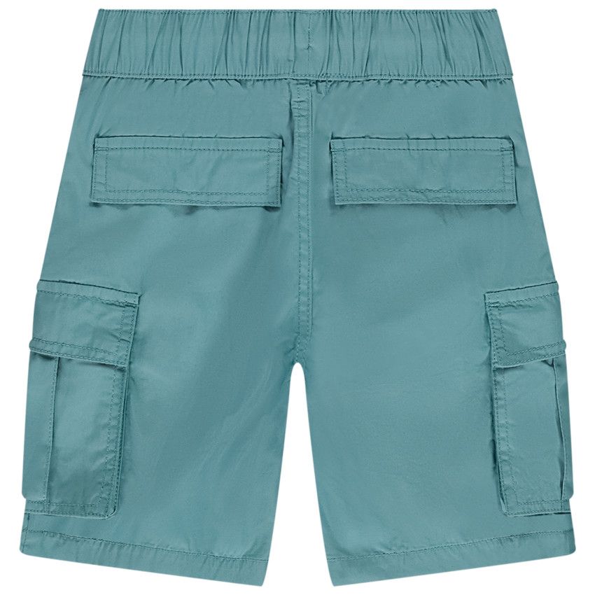 Bermuda cargo uni en popeline pour garçon - Bleu moyen