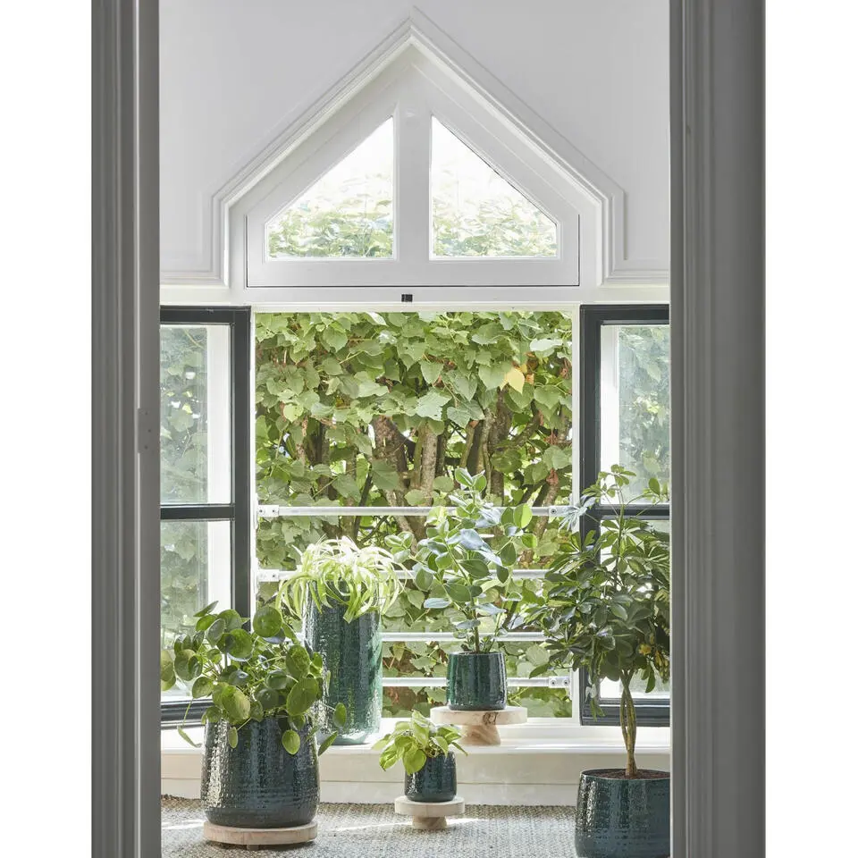 Mica Decorations Plantenpot - keramiek - groen - 15 x 13 cm