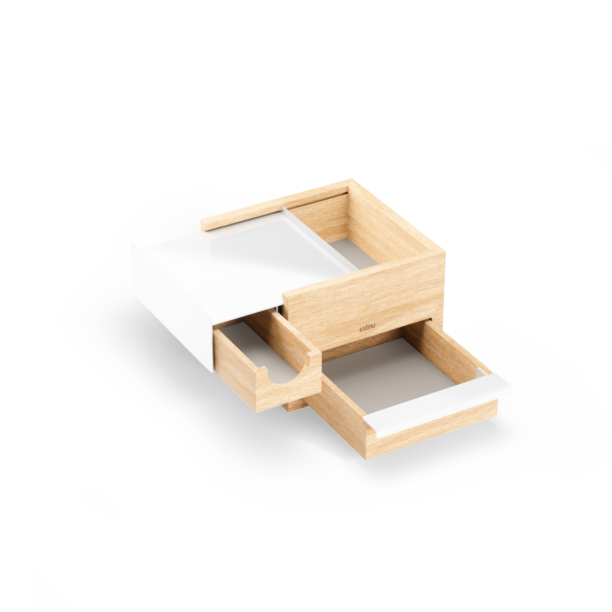 Juwelenbox Stowit wit naturel hout S