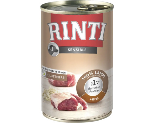 RINTI Sensitive Lam+Rijst Natvoer voor Honden 400g