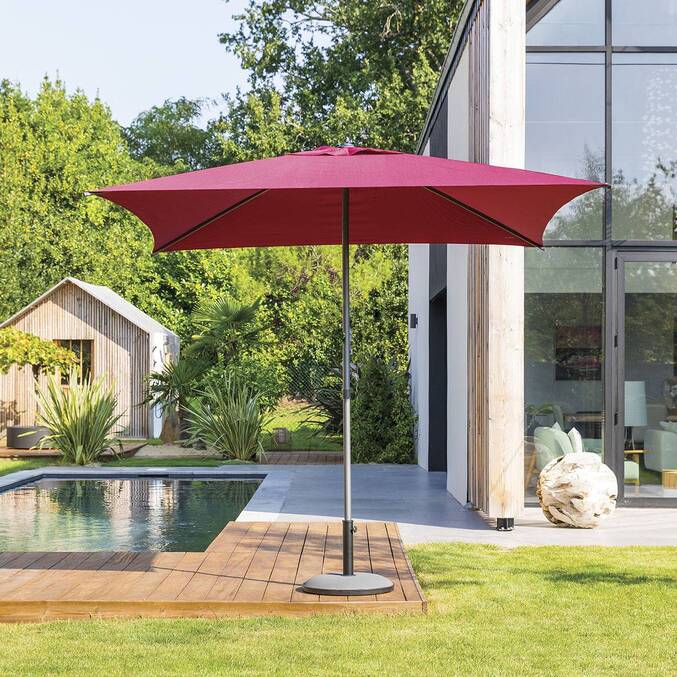 Parasol droit carré inclinable SOYA Bordeaux