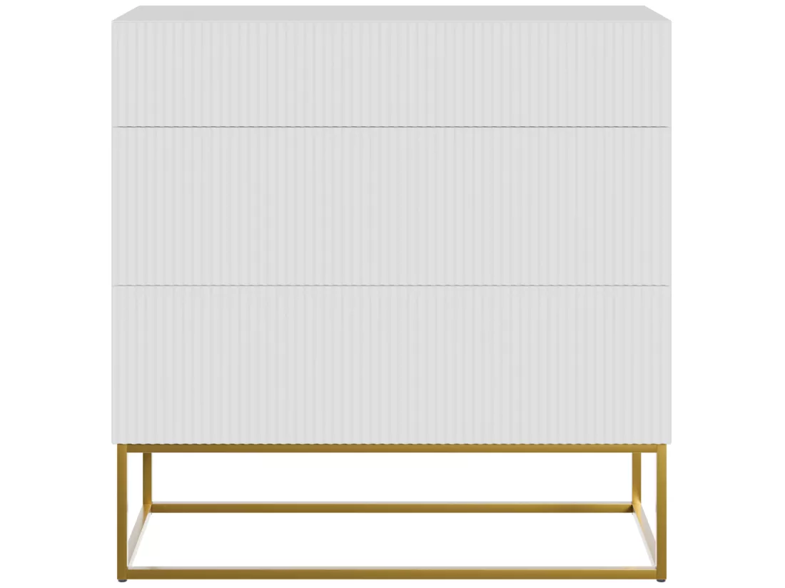 Commode avec tiroirs - 90 cm - blanc - VELDIO