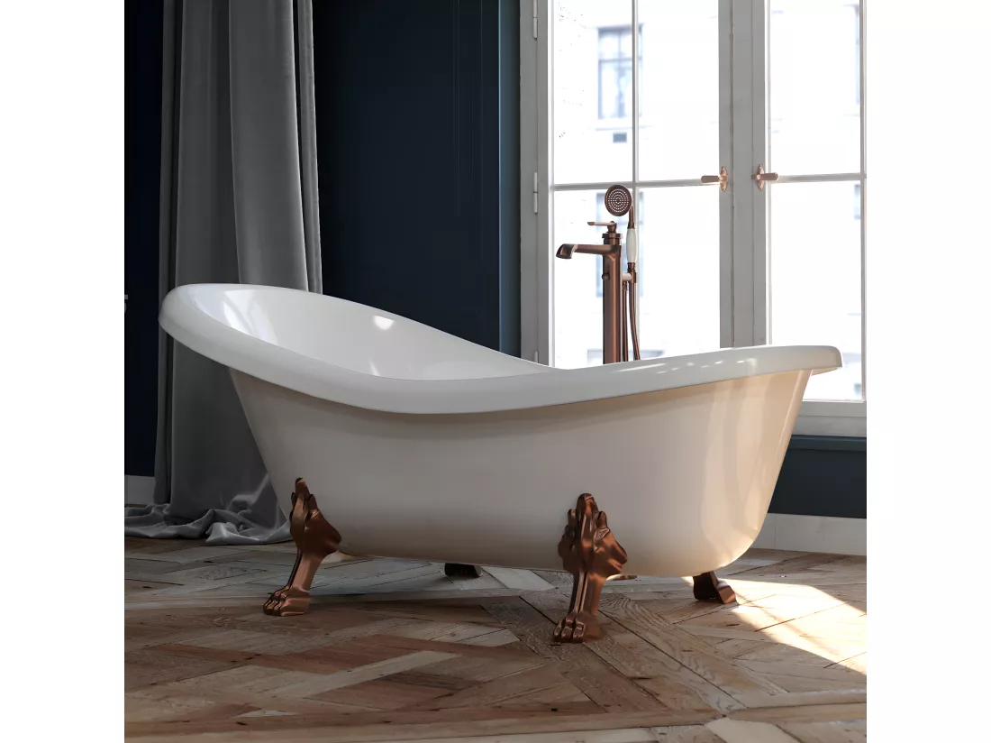 Baignoire îlot OMNIRES ATENA M+ 175X82 CM couleur : blanc finition : brillant
