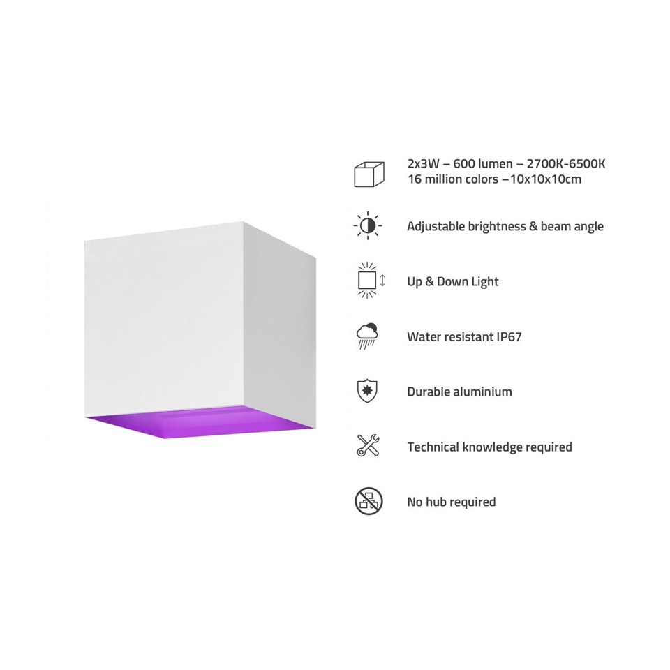 Hombli - Smart Udendørs Væglampe V2, Hvid - Pakketilbud 1+1