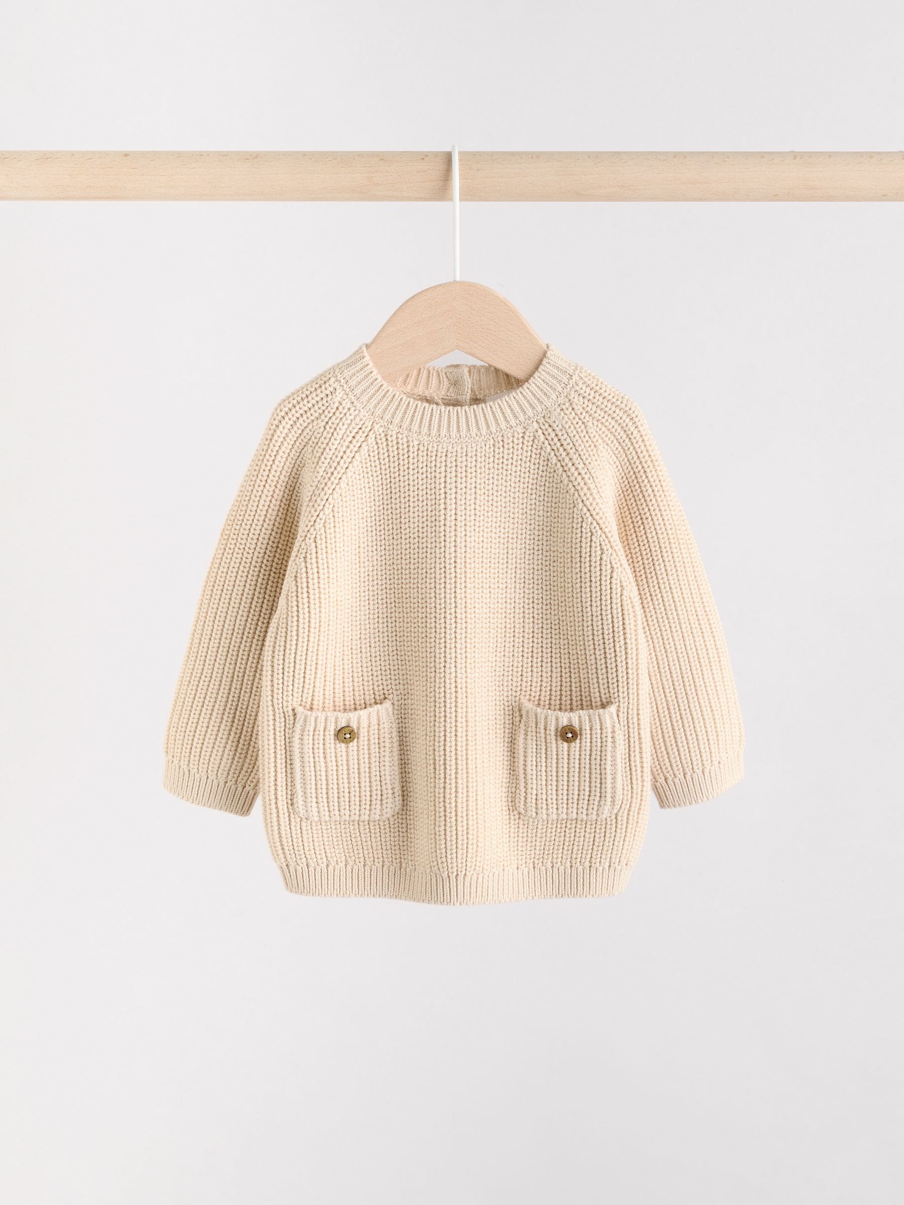 Naturel met strepen - Babyset met gebreide trui en legging (0mnd-2jr)