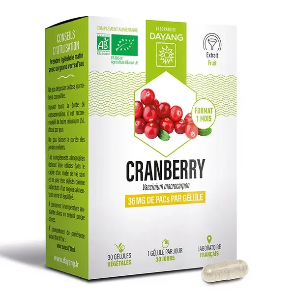 Dayang Cranberry Orgânico 30 cápsulas