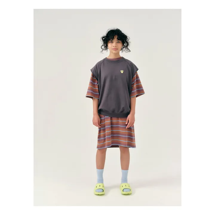 Main Story Robe T-shirt Oversize Rayée | Terracotta