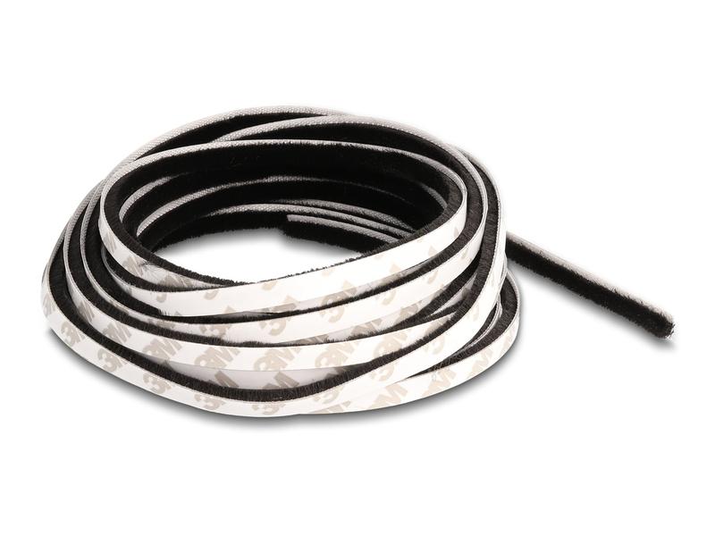 Delock Bürstenstreifen selbstklebend schwarz, 5mm - 5m Delock Bürstenstreifen selbstklebend 5 mm – Länge 5 m schwarz