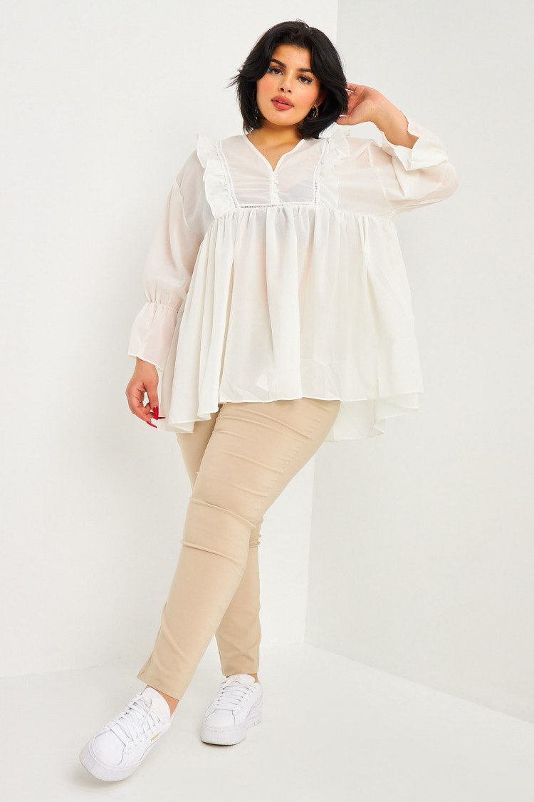 Blouse oversize fluide blanche
