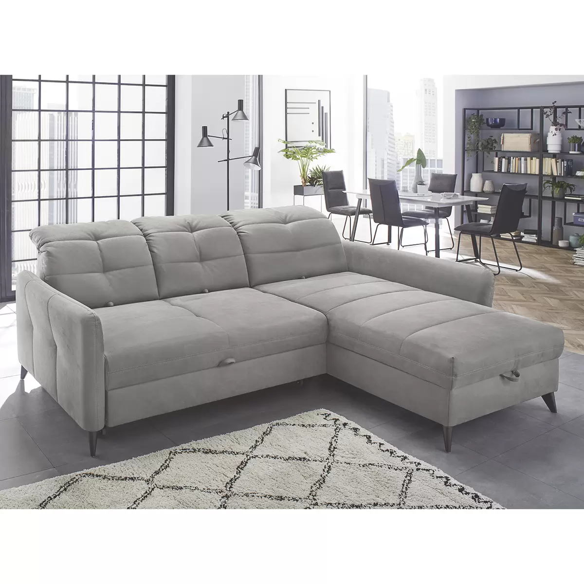 Ecksofa Loft 145 x 232 Hellgrau