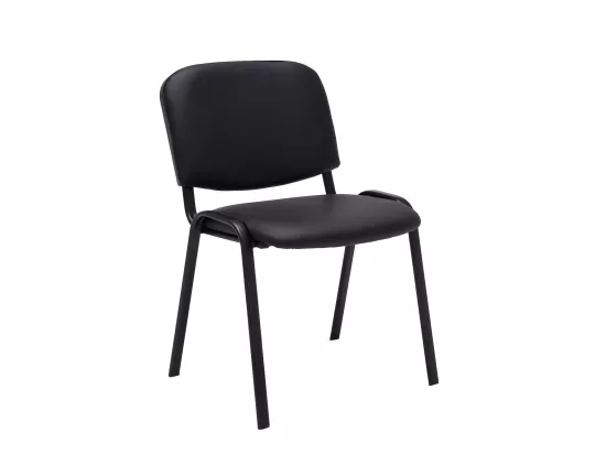 Chaise visiteur assise rembourrée noire 53 x 53 x 83 cm BUR10067