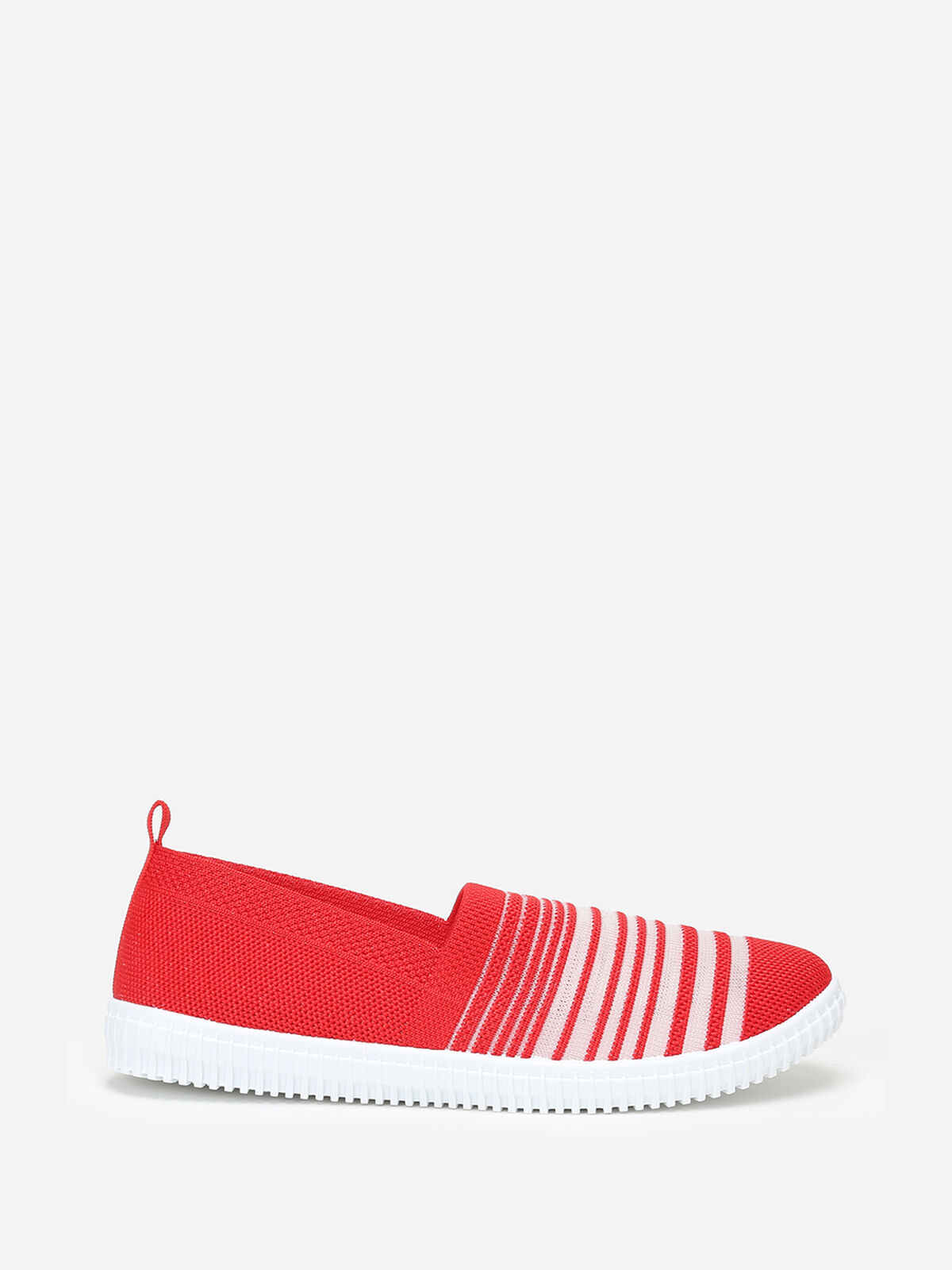 Slip-on en maille et effet transparent- Rouge