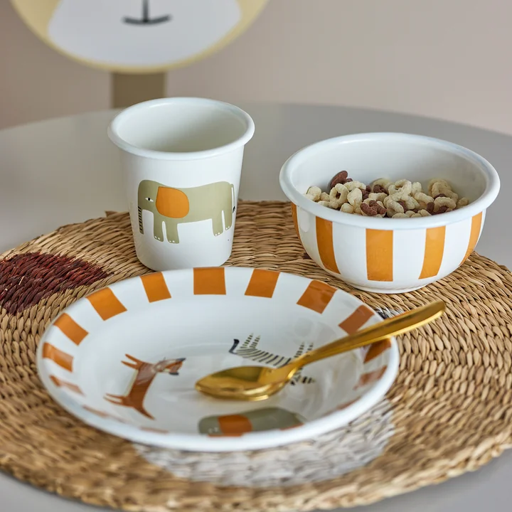 Bloomingville Mini - Jesse Geschirr-Set, orange (3er-Set)