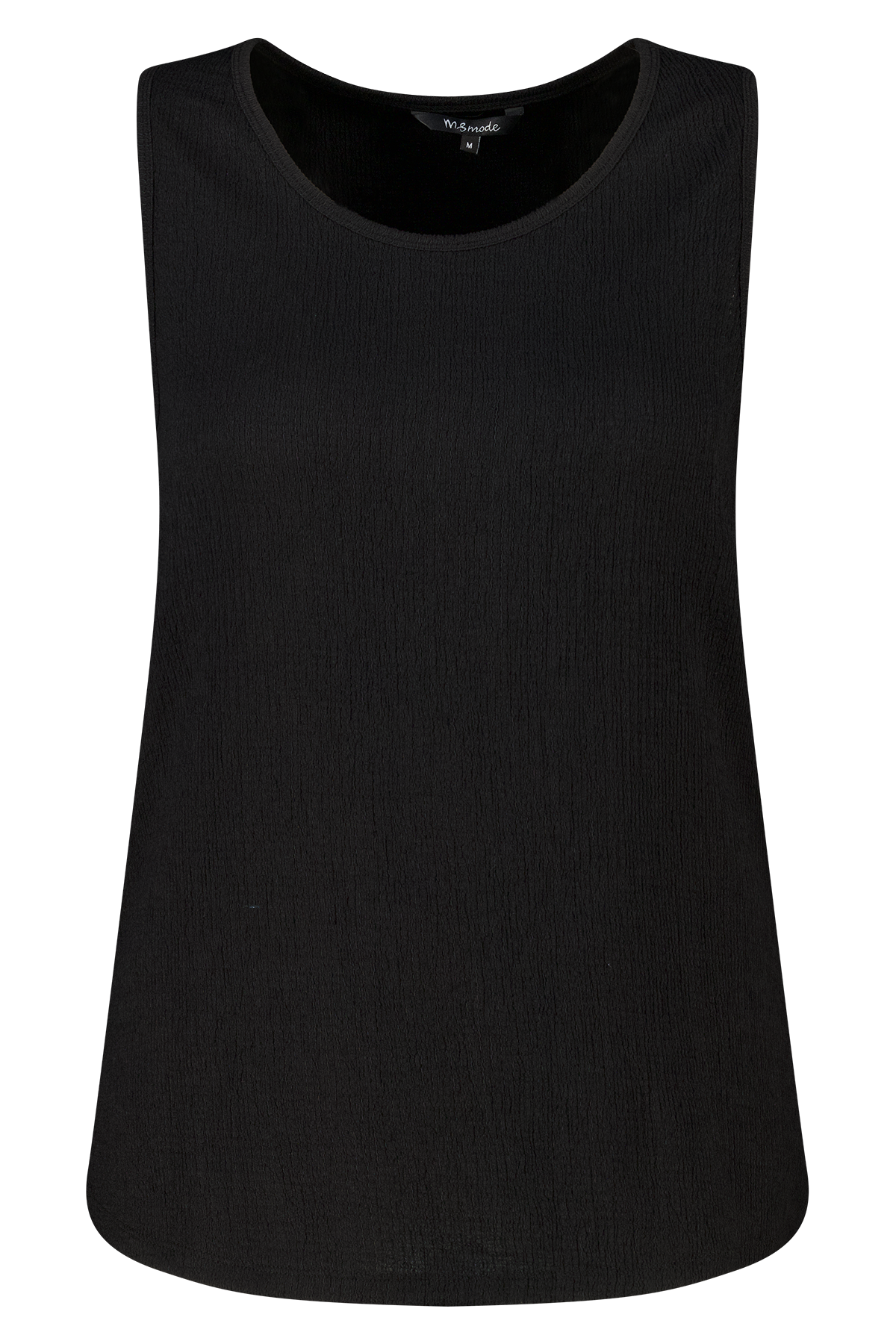 Mouwloze top met ronde hals Zwart