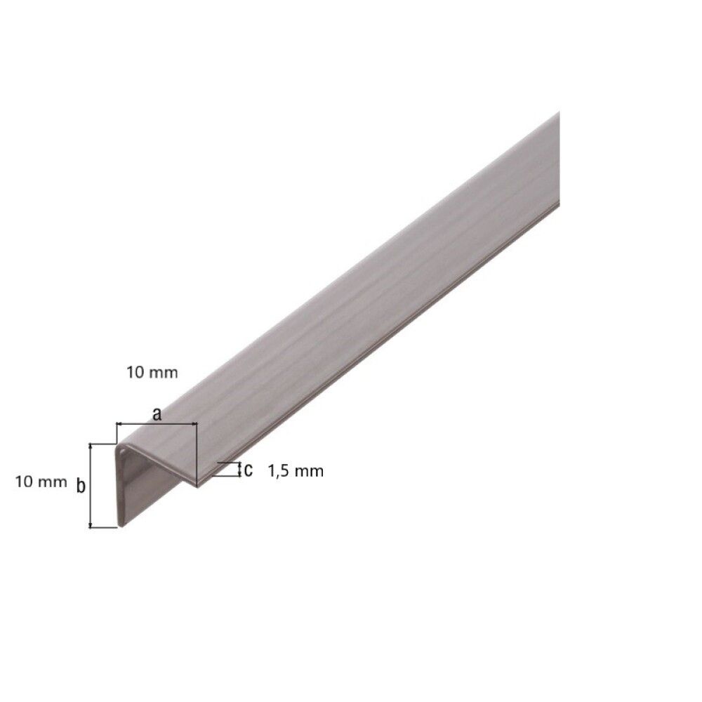 VINKELPROFIL GAH ALBERTS RUSTFRITT STÅL 1000X10X10MM