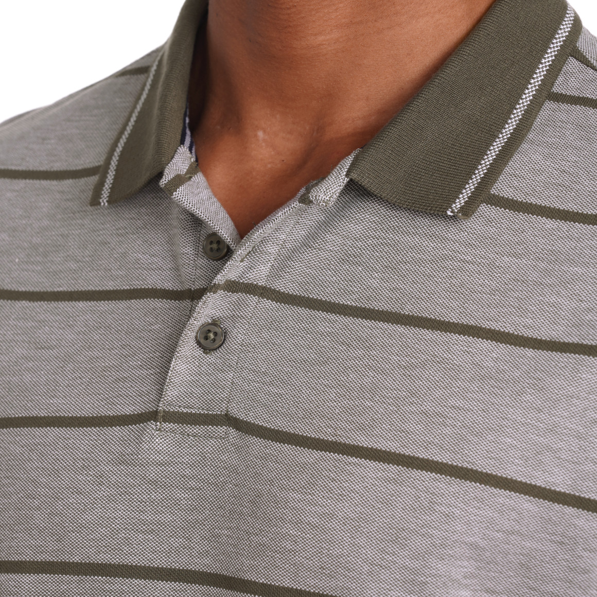 VanVaan Herren Poloshirt mit Streifen dunkeloliv