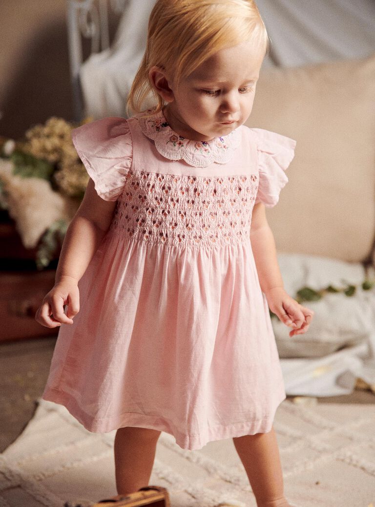 Robe rose en popeline