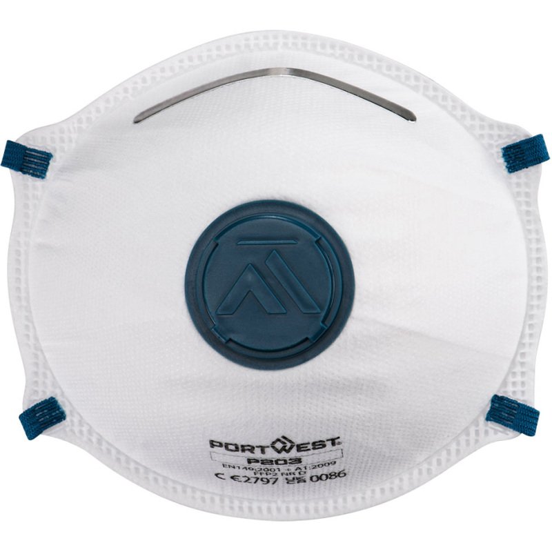 Portwest P203 Masque FFP2 à valve - Dolomite (Pk10) Blanc