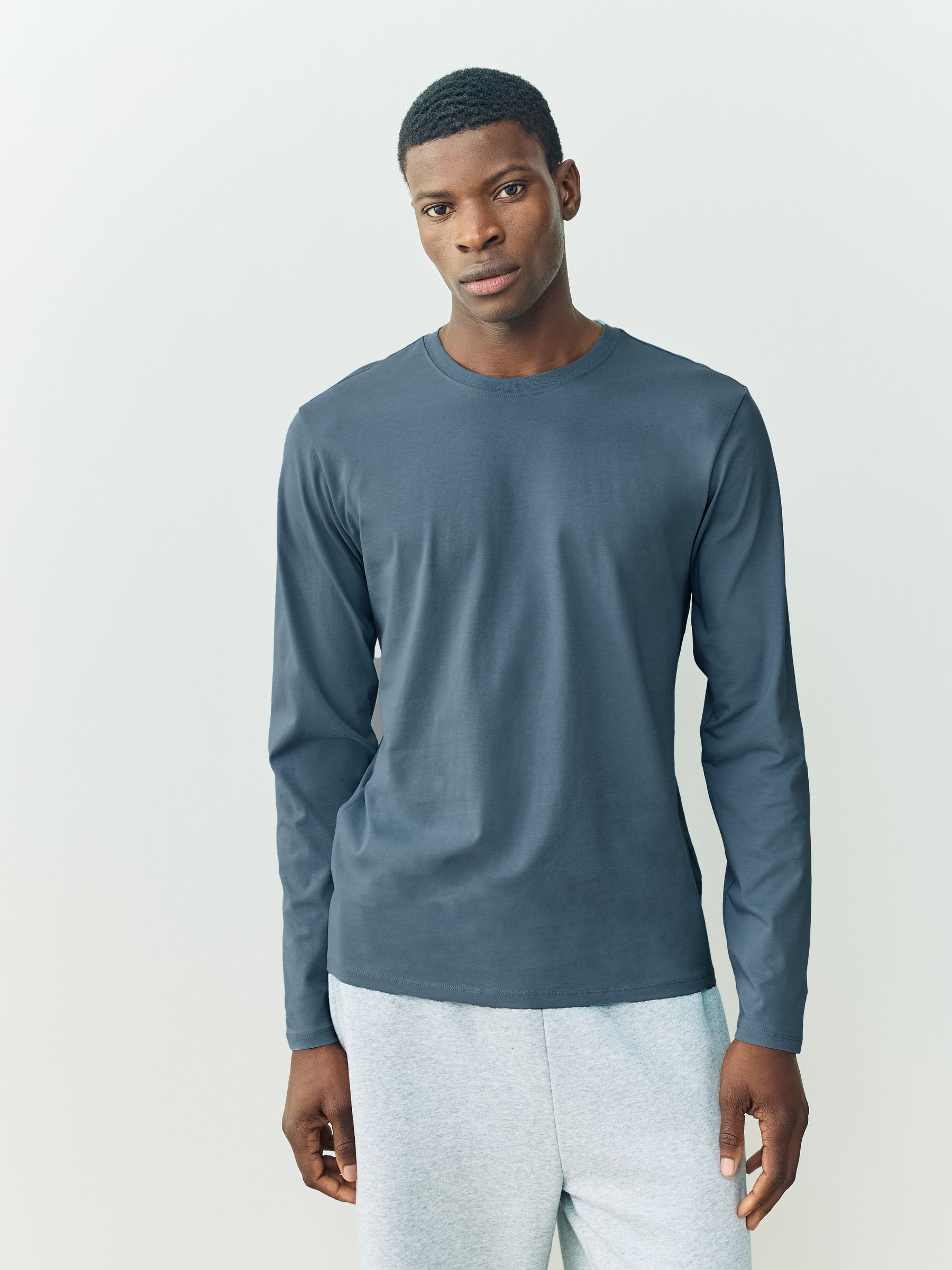 Blauw - Set van 5 T-shirts met lange mouwen en laagjes