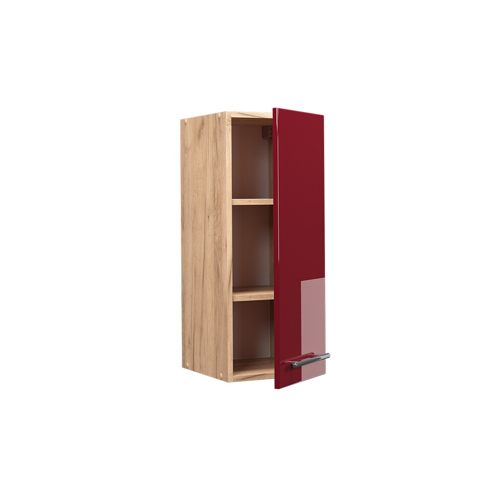 Vicco Hängeschrank Küchenschrank Küchenmöbel Fame-Line Eiche Rot Bordeaux modern 30 cm Küche Einbauküche Hängeschrank Drehtür Einlegeboden Küchenzeile Hochglanz