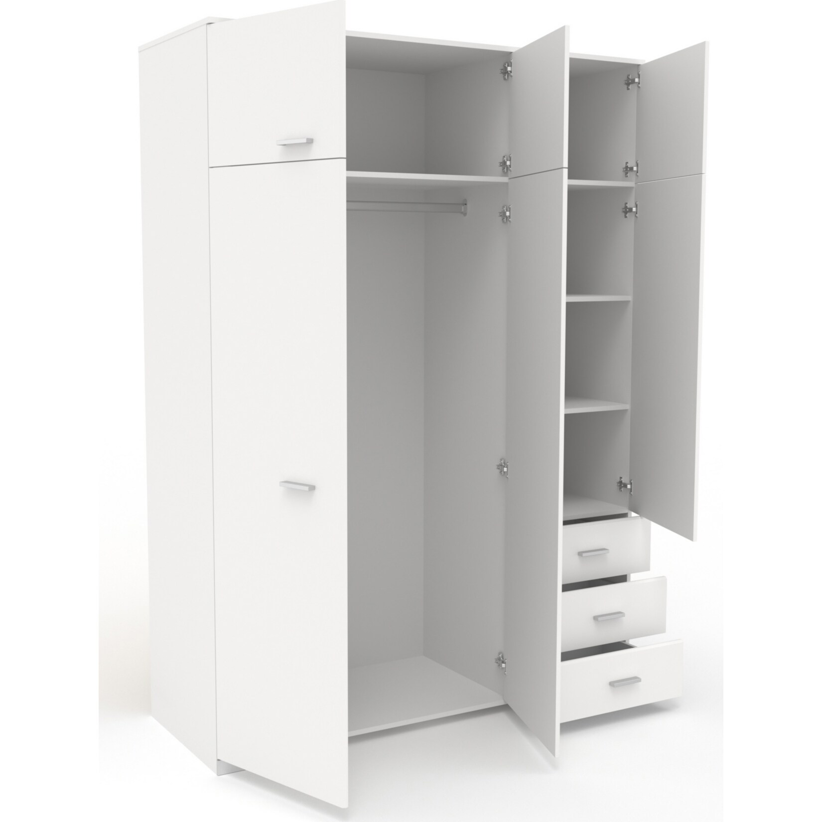 Parisot Kleiderschrank 6-türig Galaxy 2 Weiß