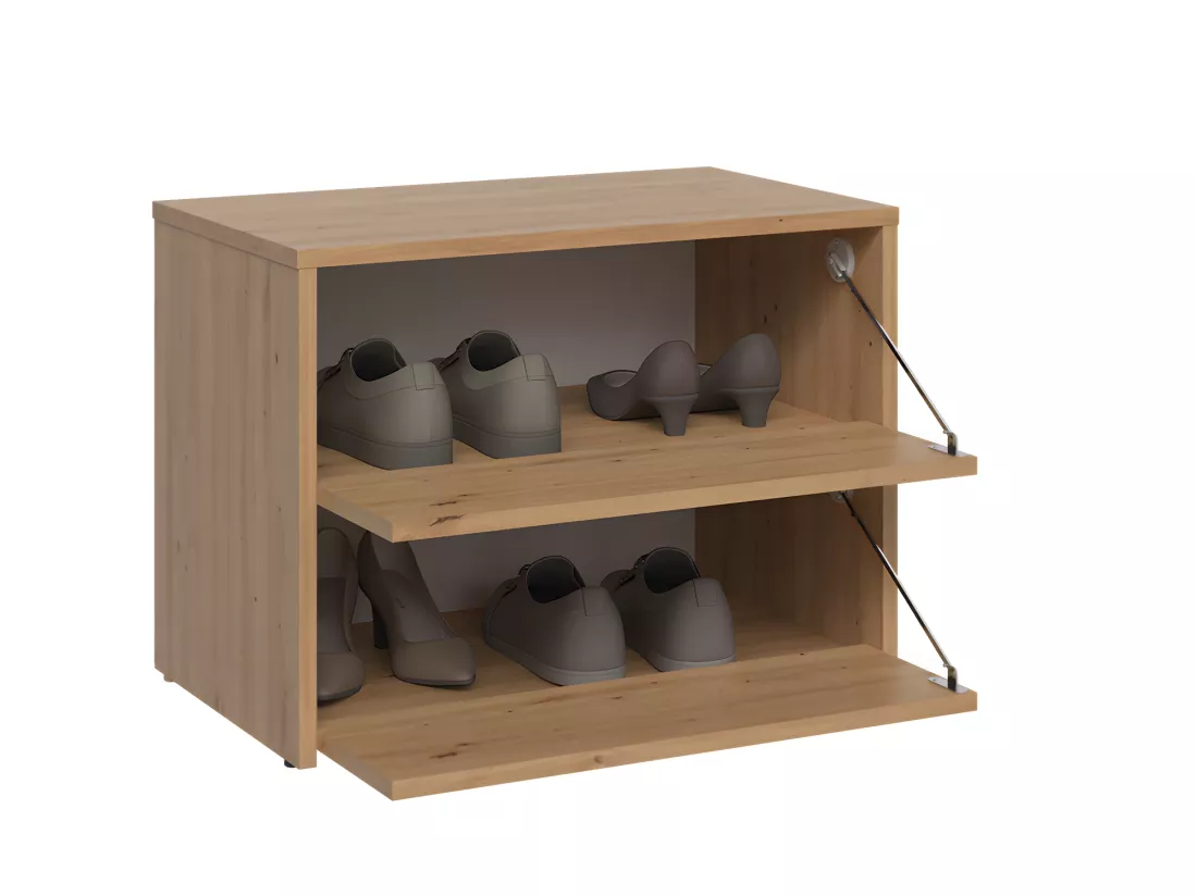 MONZ - Meuble à chaussures modulable - Dimensions 60x36x44 cm - 2 portes rabattables