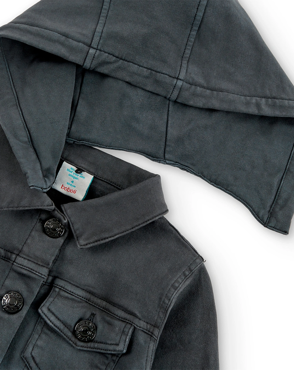 Jeansjacke HOOD in schwarz