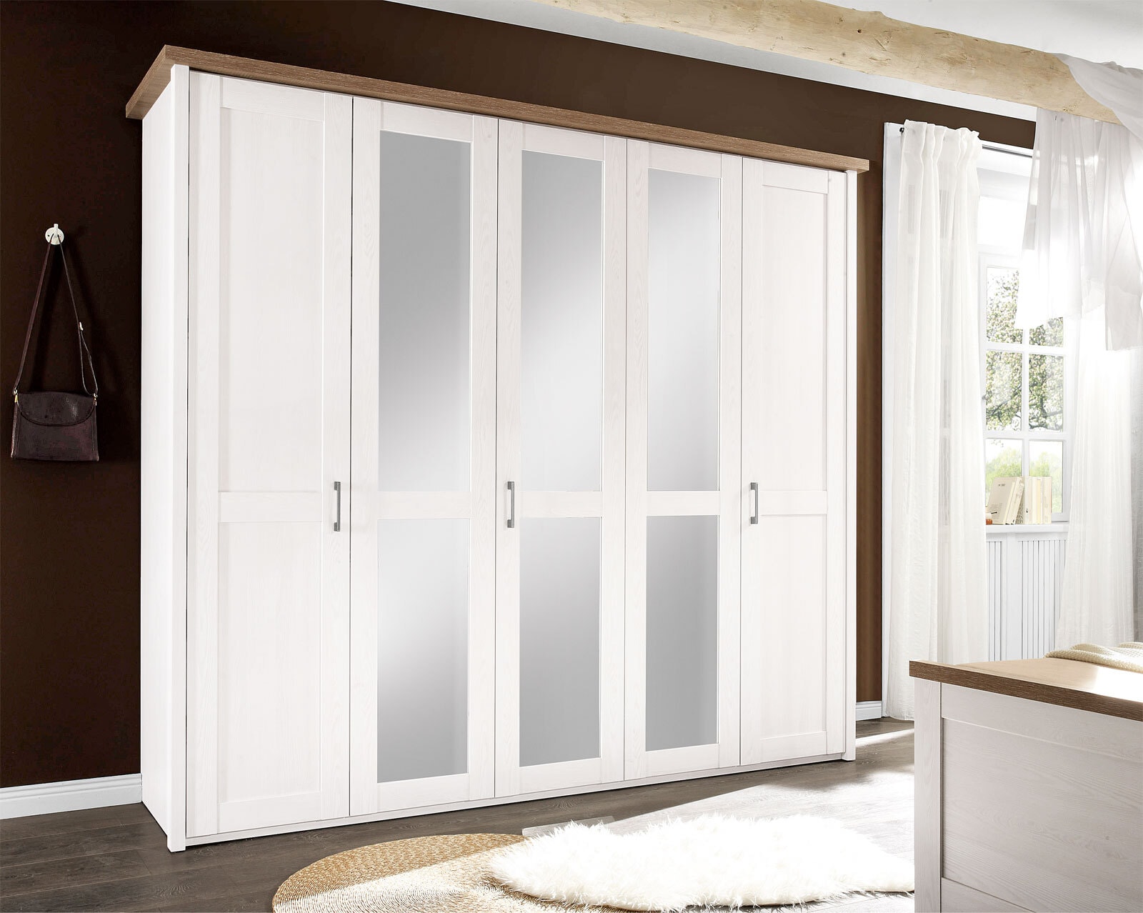 Drehtürenschrank LUCA 235 x 213 cm weiß