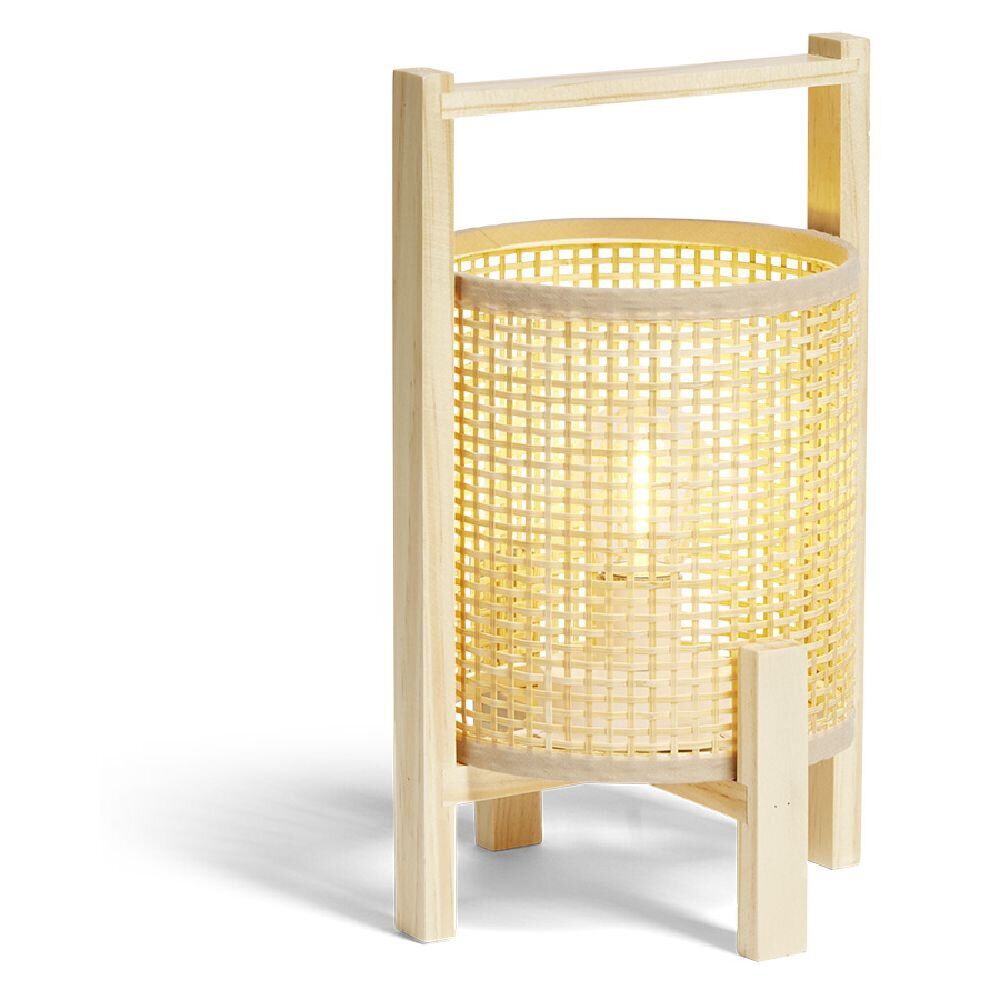 Lampe de table LED en bambou et bois