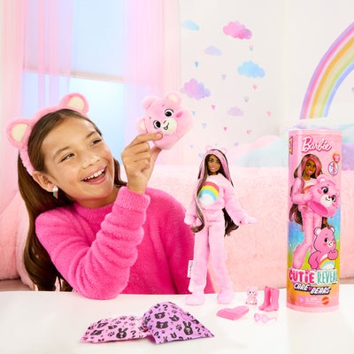Barbie Cutie Reveal Dukke Care Bears, Rosa