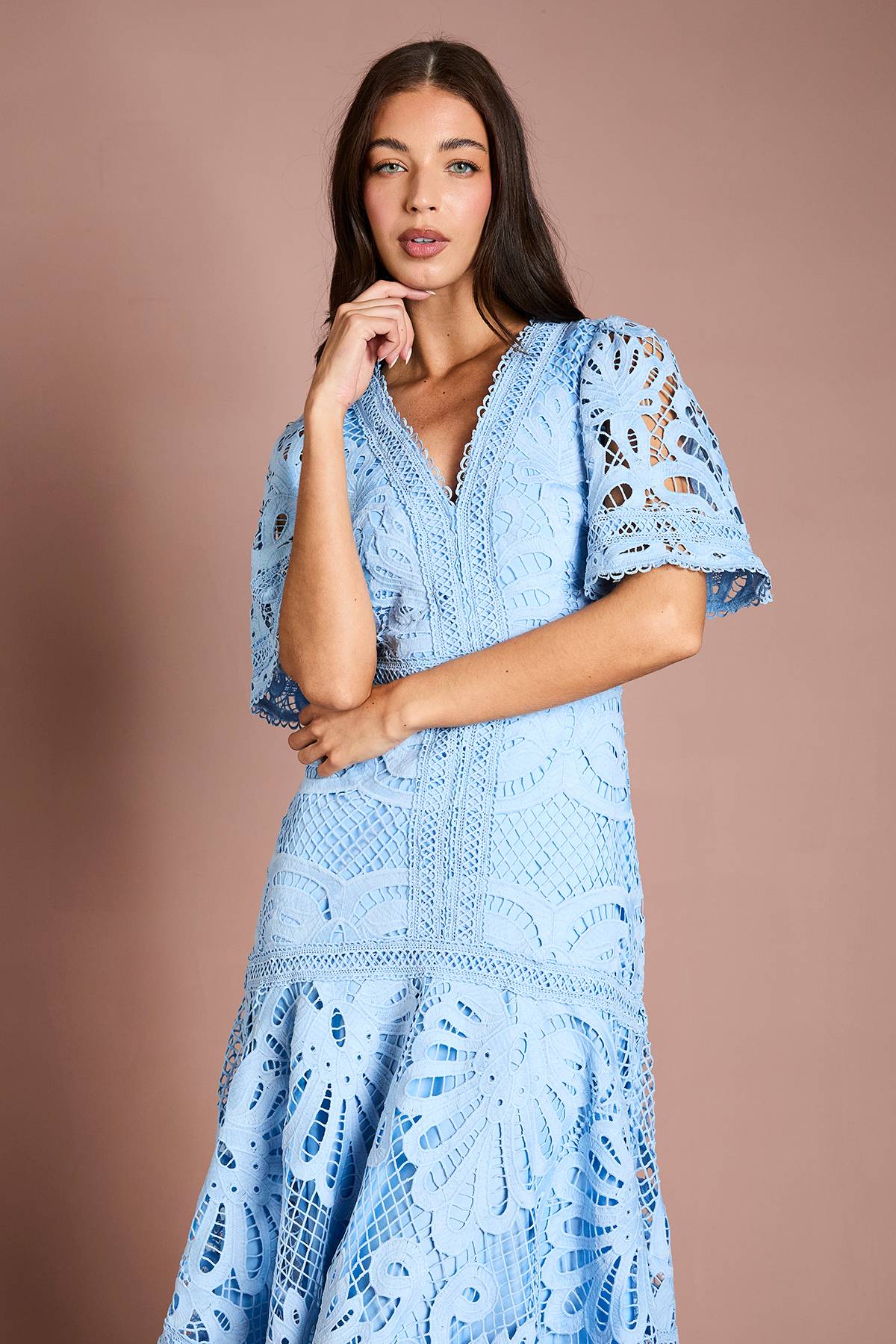 Coast Robe à Ourlet Mouchoir en Dentelle Appliquée