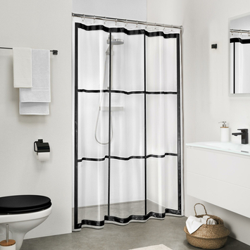 Sealskin douchegordijn brix 180x200cm zwrt/trans