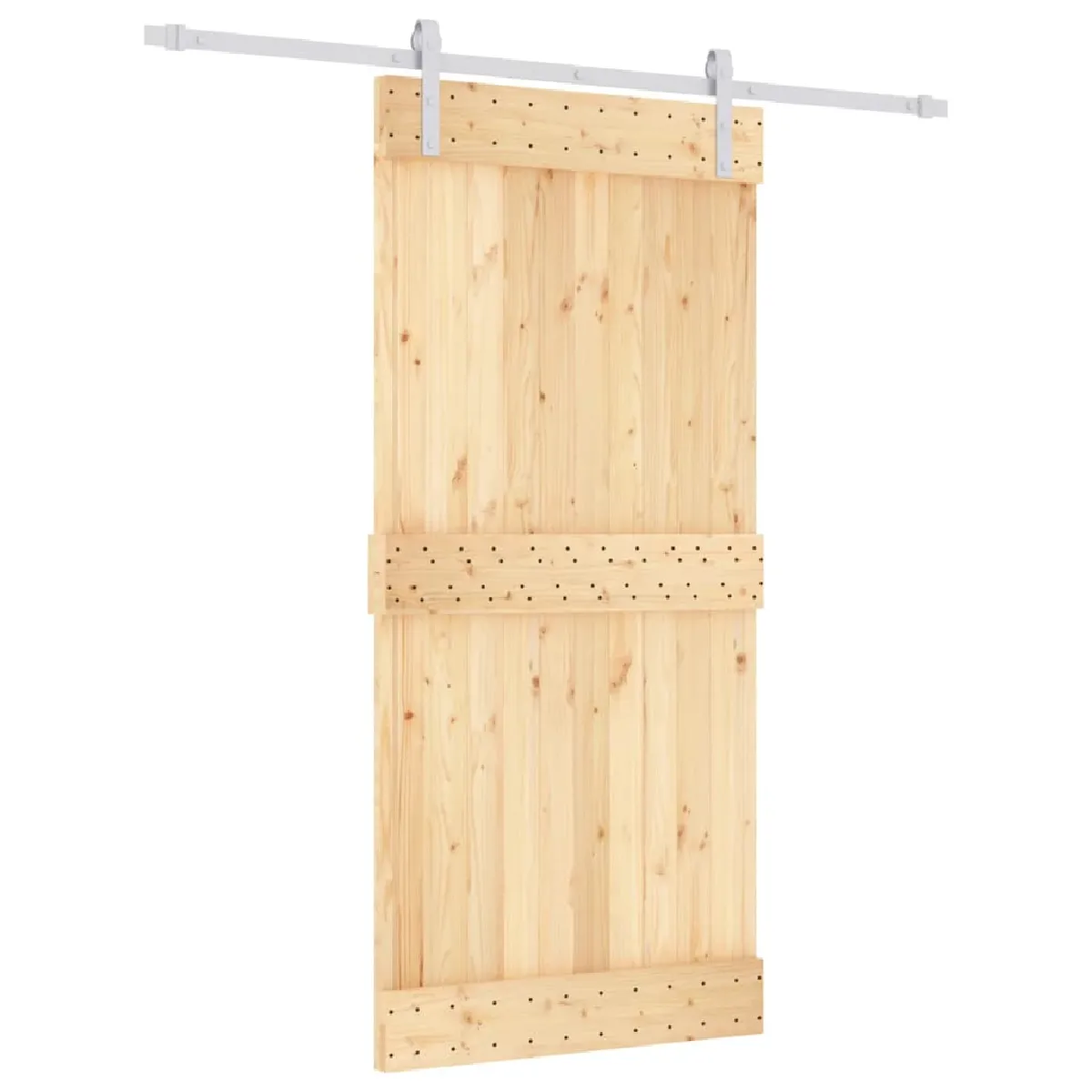 vidaXL Porte coulissante en pin massif - 95x210 cm