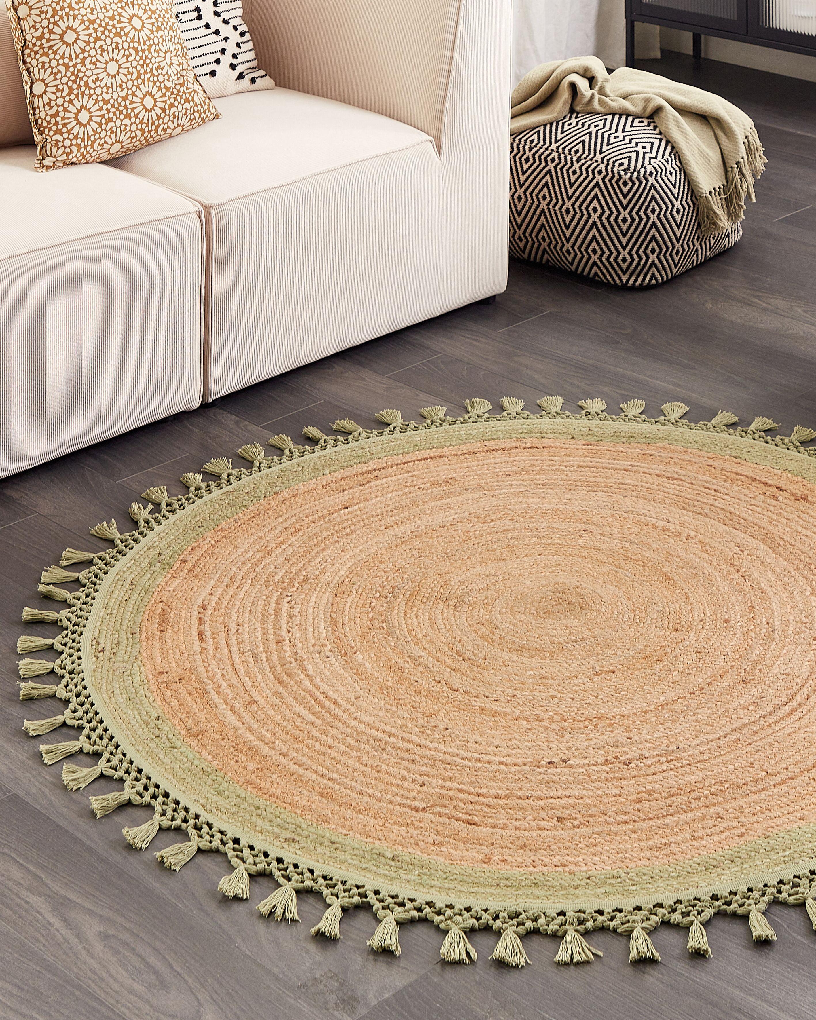 Vloerkleed MARTS Groen ø 140 cm Jute