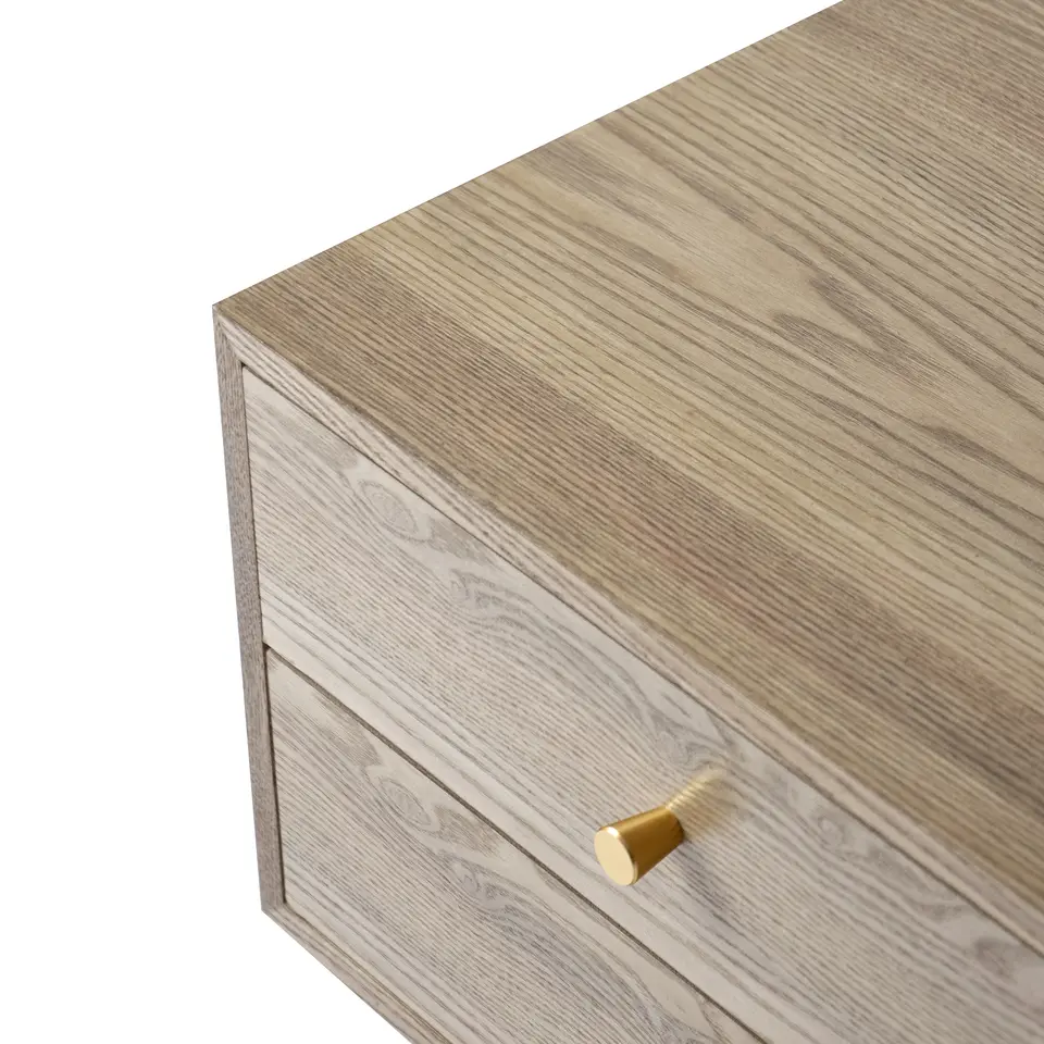 Nachtkastje met 2 laden van natuurlijk hout