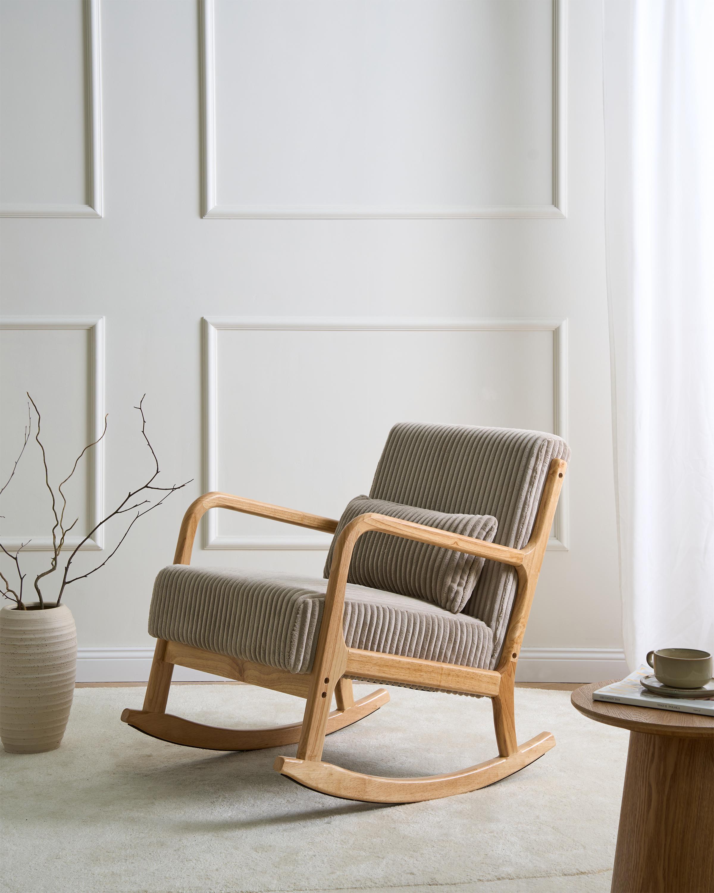 Schommelstoel SORSELE Corduroy Beige