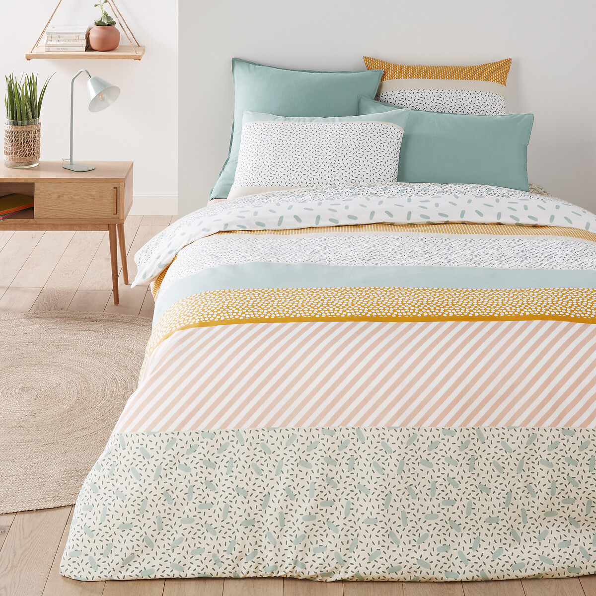 LA REDOUTE INTERIEURS<br>Capa de edredão de algodão, Happy Stripes