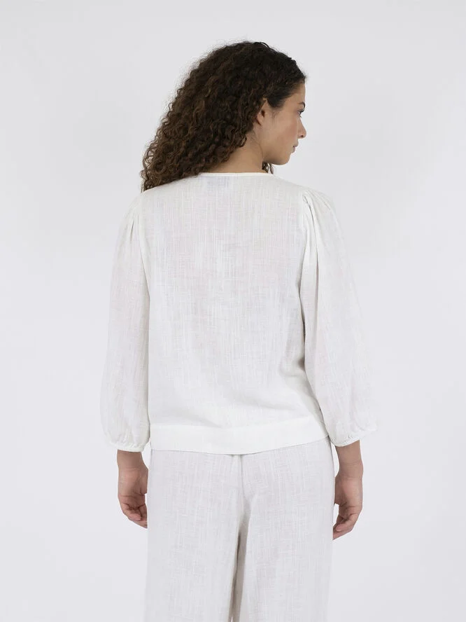 Neo Noir Sarla Soft Linen Blouse White