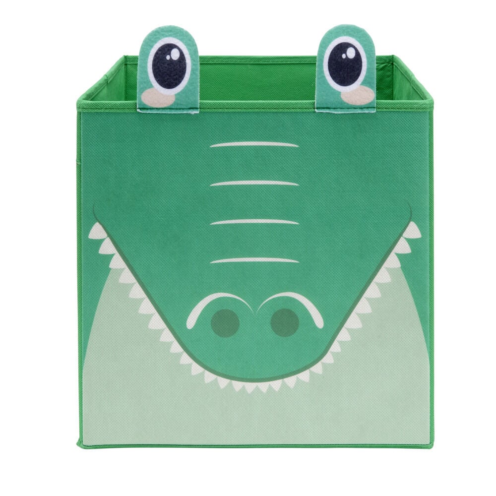 Panière de rangement carrée enfant crocodile 31x31xH31cm