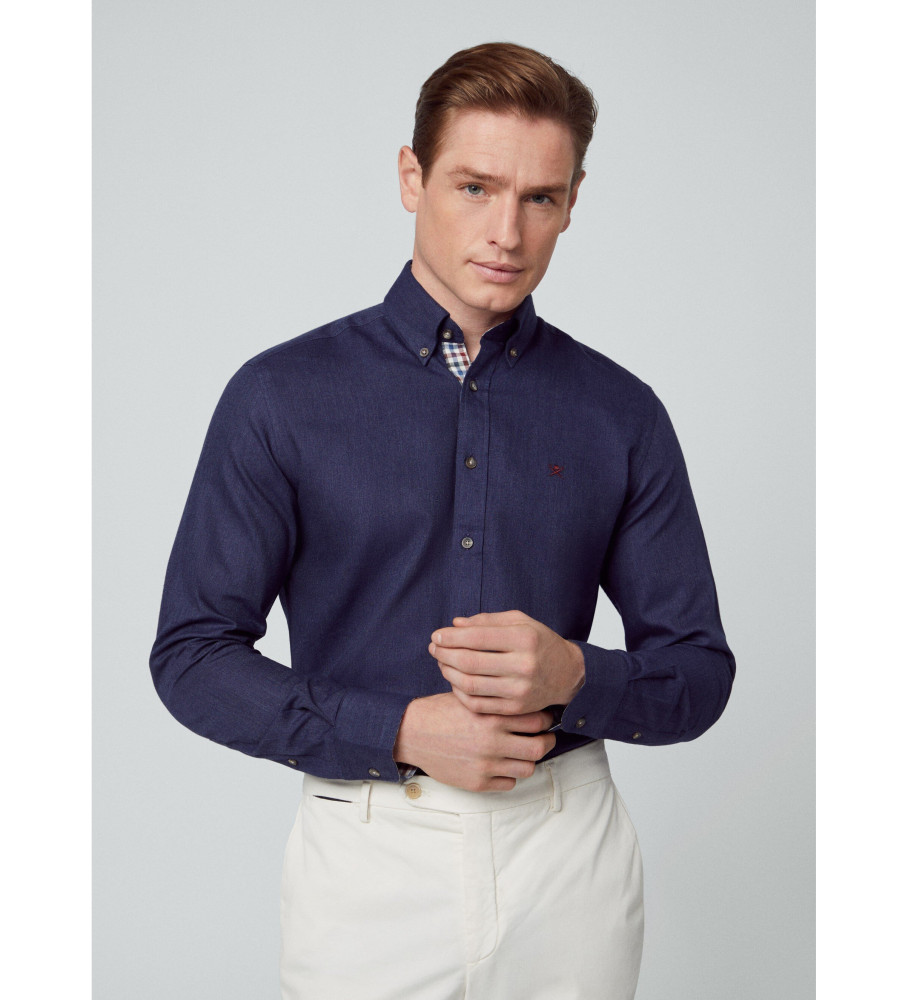 Camisa de flanela Hackett Multicolorida Azul Marinho
