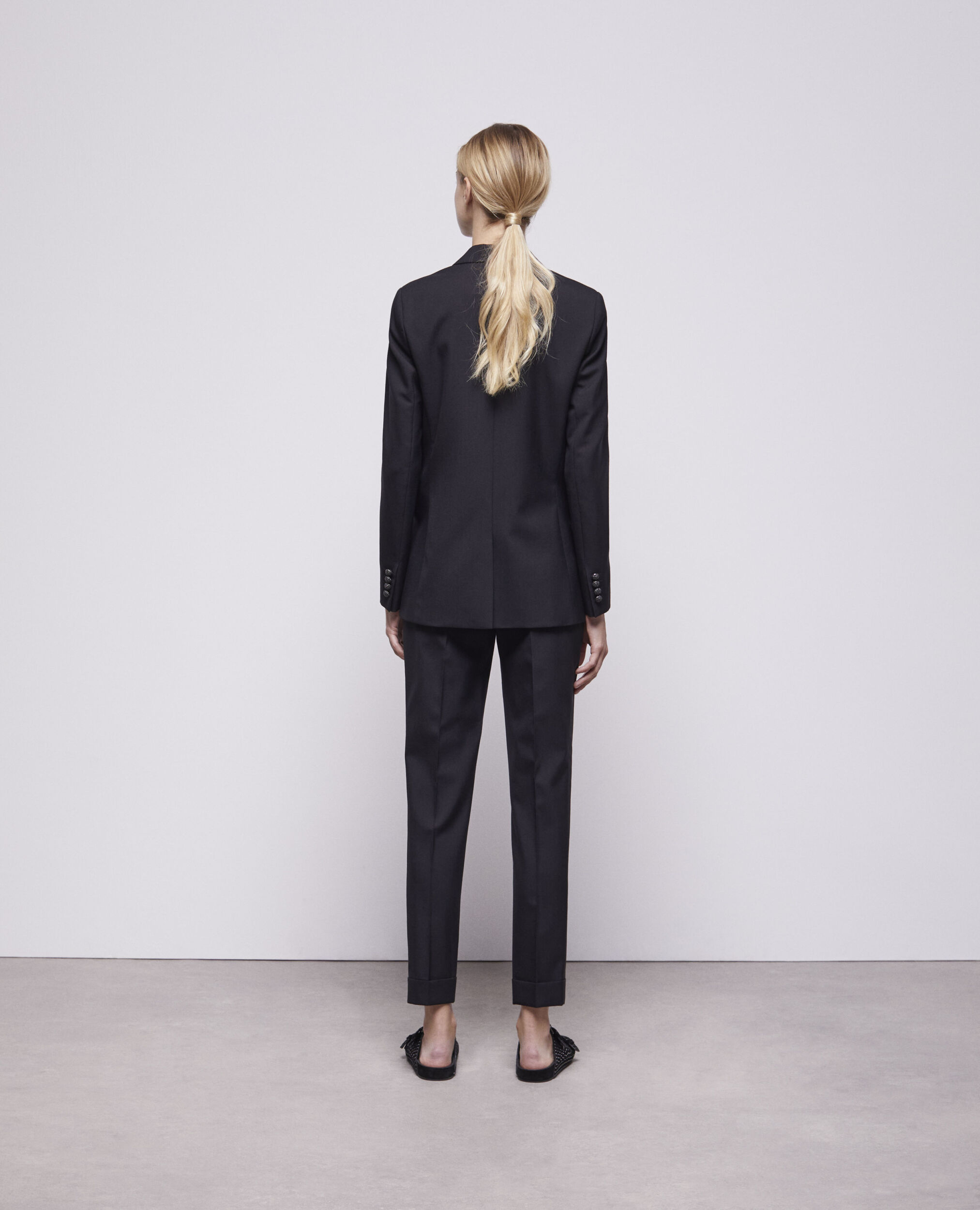 Veste de costume en laine noire