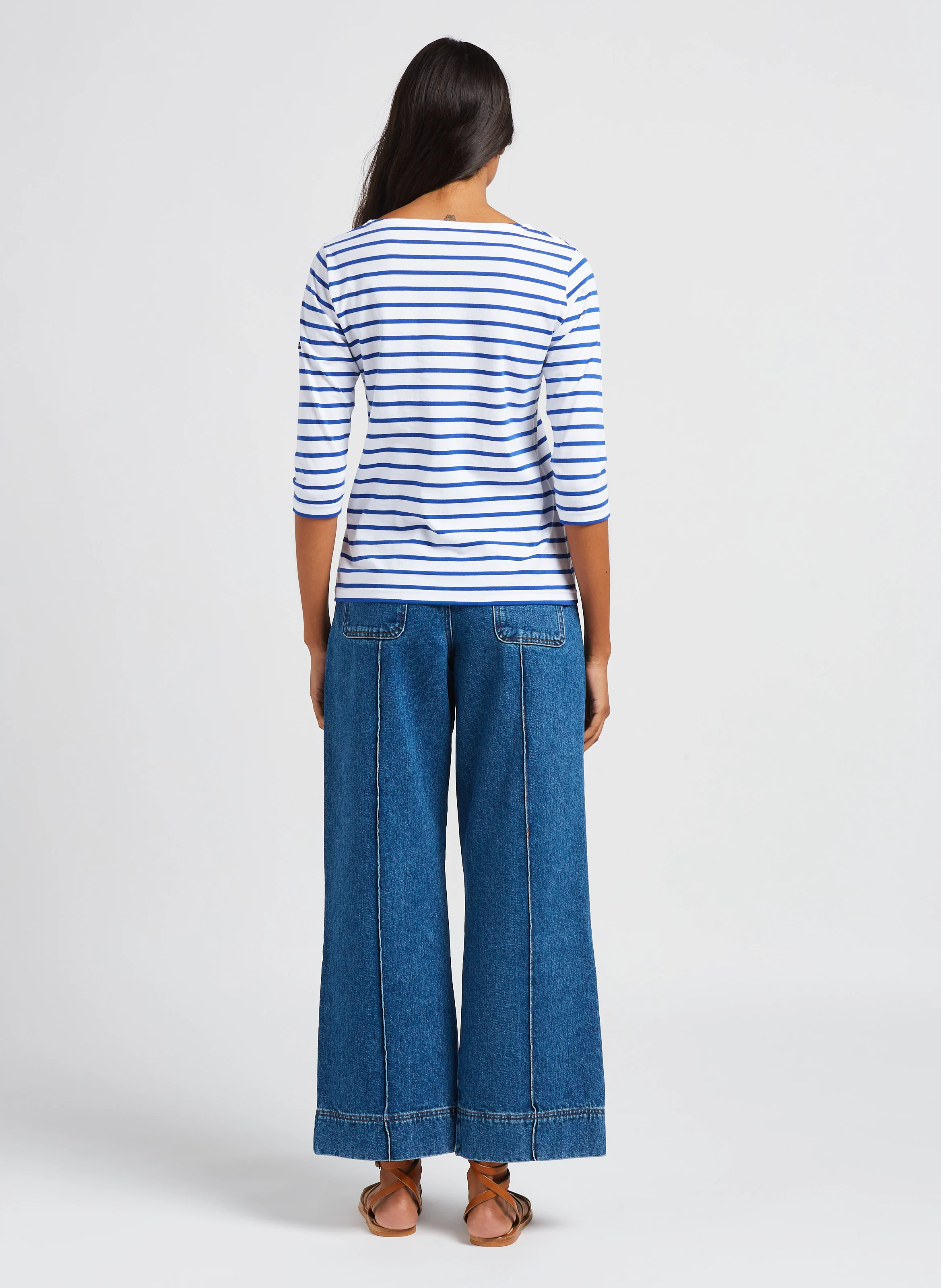 HARRY - Jean évasé et délavé en coton| Bleu
